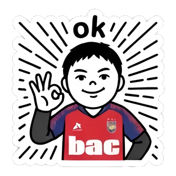 Soccer boy making an OK hand gesture with 'ok' text Keith Haring Style Soccer Boy sticker for expressive chats and social replies.