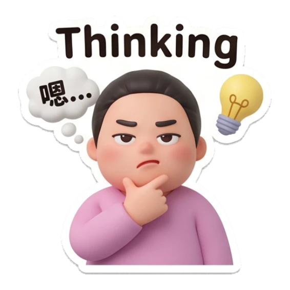 Youth thinking with a finger on chin and lightbulb Daily Life of a Trendy Youth sticker for expressive chats and social replies.