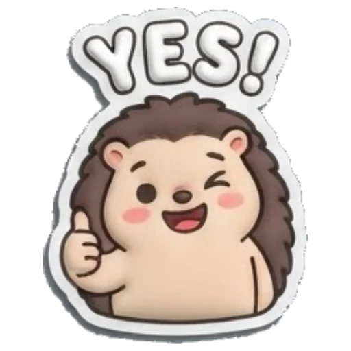 Hedgehog winking and giving a thumbs up Puffy Hedgehog Daily sticker for expressive chats and social replies.
