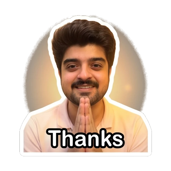 Young man with hands pressed together in a thankful gesture. Daily Life of a Guy sticker for expressive chats and social replies.