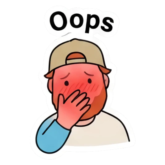 Bearded man blushing and covering his mouth in embarrassment Bearded Guy Daily Vibes sticker for expressive chats and social replies.