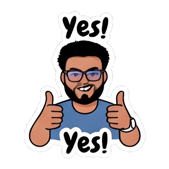 Happy bearded man giving double thumbs up. Bearded Guy Daily Vibes sticker for expressive chats and social replies.