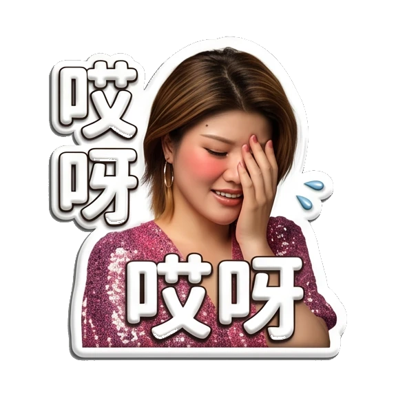Embarrassed young woman covering face Sparkly Girl Daily Moods sticker for expressive chats and social replies.