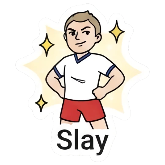 A confident boy posing with hands on hips. Daily Life of a Cartoon Boy sticker for expressive chats and social replies.