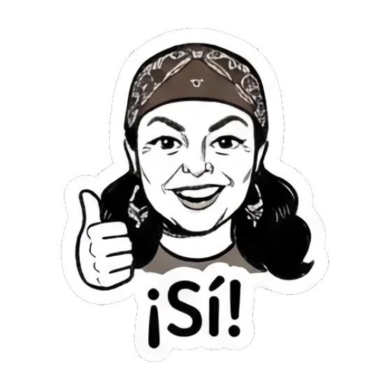 Girl with bandana giving thumbs up, approving Bandana Girl Daily Vibes sticker for expressive chats and social replies.