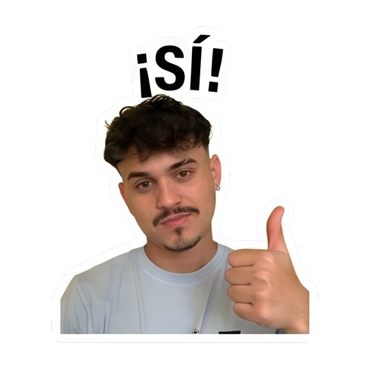 Young man giving a thumbs up with a positive smile. Daily Life of a Trendy Guy sticker for expressive chats and social replies.