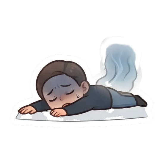 Woman lying on floor feeling defeated Daily Life of Couple sticker for expressive chats and social replies.