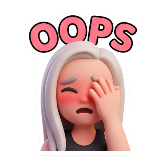 Blonde girl covering her face in embarrassment or oops moment. Blonde Girl Daily Vibes sticker for expressive chats and social replies.