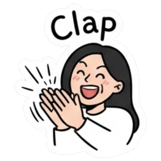 Girl clapping hands with a happy expression Daily Life of a Cool Girl sticker for expressive chats and social replies.