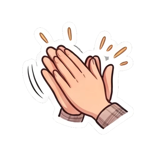 Hands clapping in applause Chibi Girl Daily Life sticker for expressive chats and social replies.