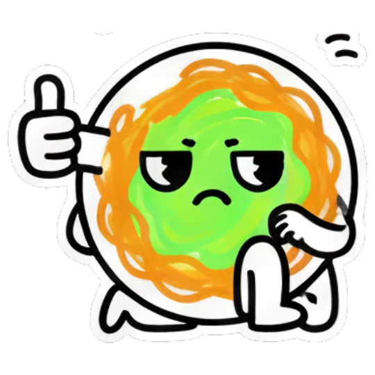 Noodle character giving a thumbs up with Yes! text Noodle Buddy Vibes sticker for expressive chats and social replies.