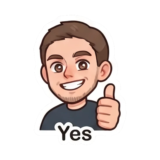 Man giving a thumbs up with a smile Daily Life of Couple sticker for expressive chats and social replies.