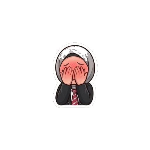 Hijab girl covering her face with hands in embarrassment Hijab Girl Daily Life sticker for expressive chats and social replies.