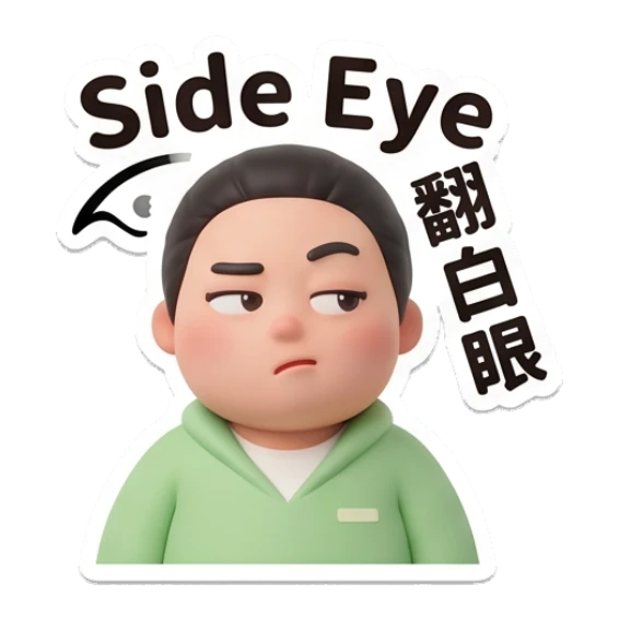 Youth giving a side-eye with a skeptical look Daily Life of a Trendy Youth sticker for expressive chats and social replies.