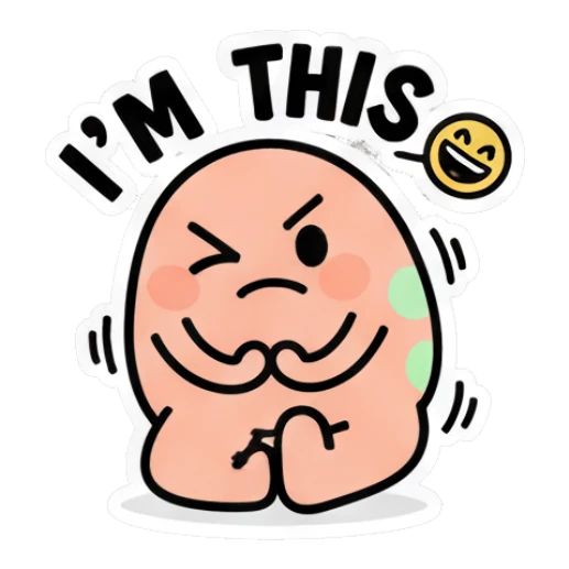 Skeptical egg with a smirk saying I'M THIS Doodle Egg Moods sticker for expressive chats and social replies.