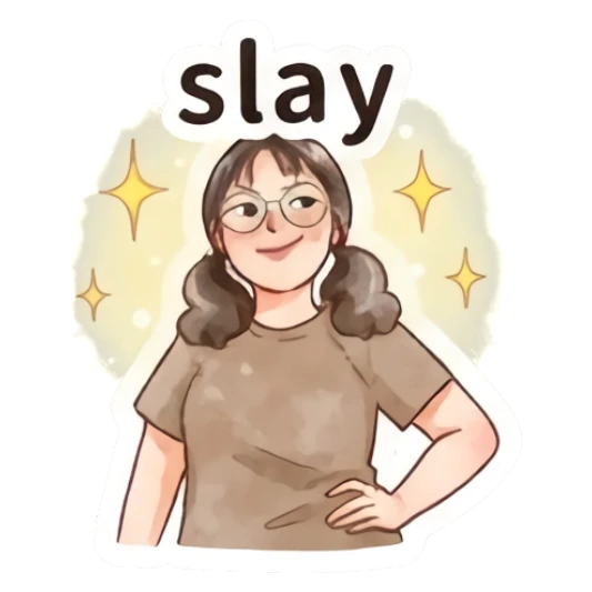 Girl standing confidently with hands on hips Modern Girl Daily Moods sticker for expressive chats and social replies.