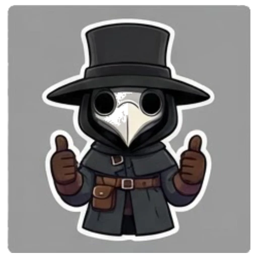 Plague doctor giving a double thumbs up Plague Doctor Adventures sticker for expressive chats and social replies.