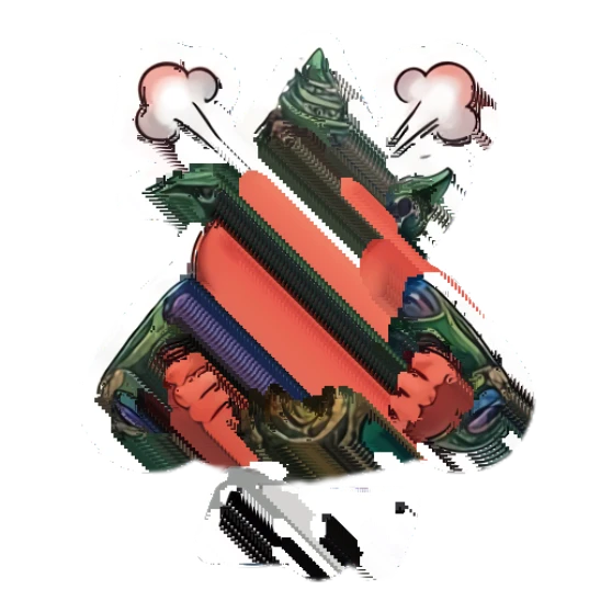 Green goblin looking angry with steam coming out Mystic Forest Goblin sticker for expressive chats and social replies.