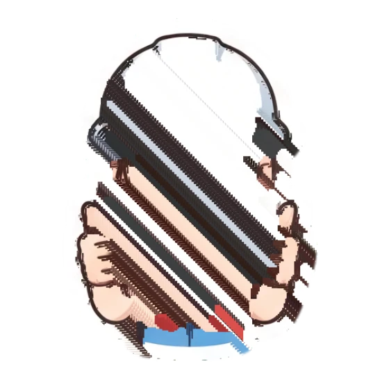 Female worker cheering with double thumbs up Hard Hat Heroes sticker for expressive chats and social replies.