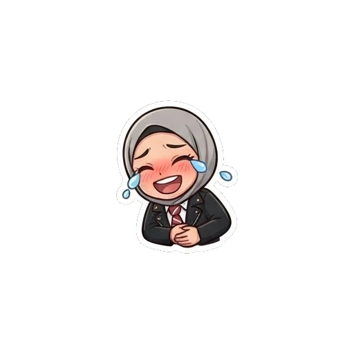 Hijab girl laughing with tears of joy Hijab Girl Daily Life sticker for expressive chats and social replies.