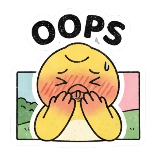 Embarrassed yellow chick blushing and covering face Gritty Retro Chick sticker for expressive chats and social replies.