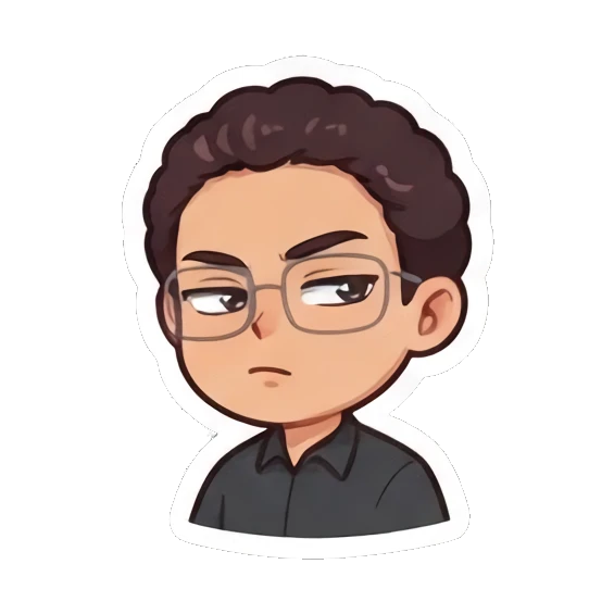 Curly-haired man looking serious and skeptical with a stern expression. Curly Haired Guy Expressions sticker for expressive chats and social replies.