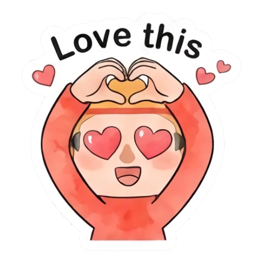 Little monk making a heart shape with hands and heart icons Little Monk Daily Vibes sticker for expressive chats and social replies.