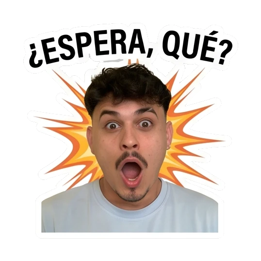 Young man looking shocked with wide eyes and mouth open. Daily Life of a Trendy Guy sticker for expressive chats and social replies.