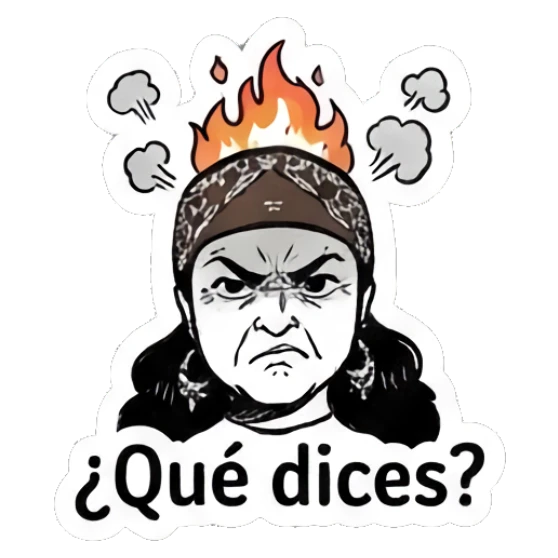 Girl with bandana fuming with fire, angry Bandana Girl Daily Vibes sticker for expressive chats and social replies.