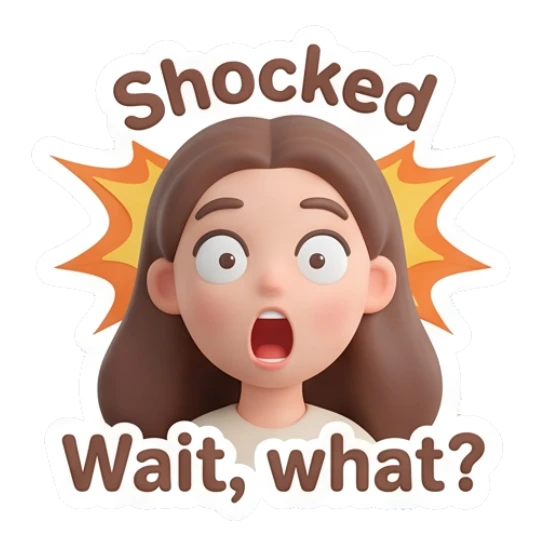 Girl looking shocked with wide eyes Cute Clay Girl Daily Expressions sticker for expressive chats and social replies.