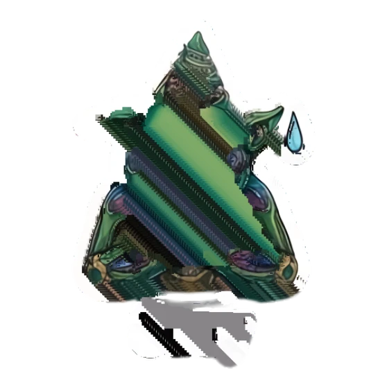Green goblin looking sad with hands together in apology Mystic Forest Goblin sticker for expressive chats and social replies.