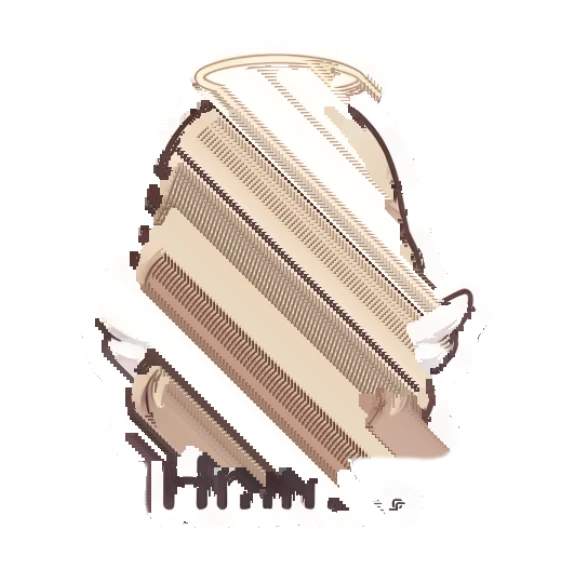 Blonde angel thinking with a hand on chin Celestial Blonde Angel sticker for expressive chats and social replies.