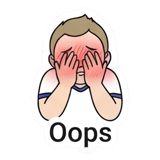 An embarrassed boy covering his face with his hands. Daily Life of a Cartoon Boy sticker for expressive chats and social replies.