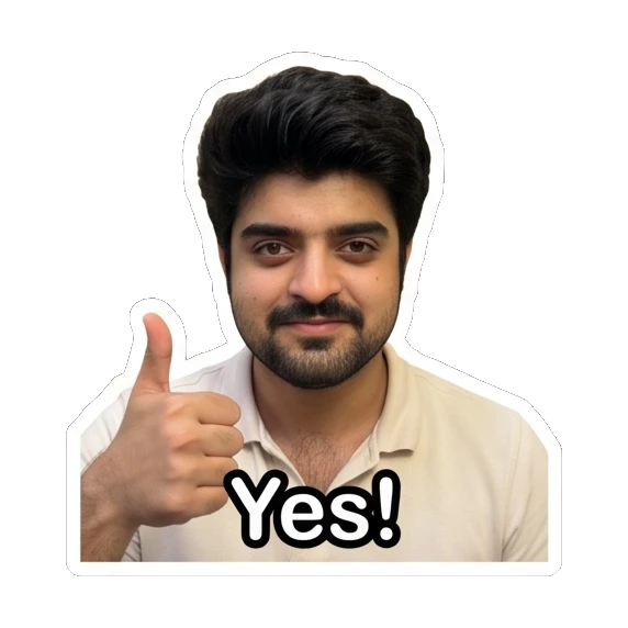 Young man giving a thumbs-up gesture with a positive smile. Daily Life of a Guy sticker for expressive chats and social replies.
