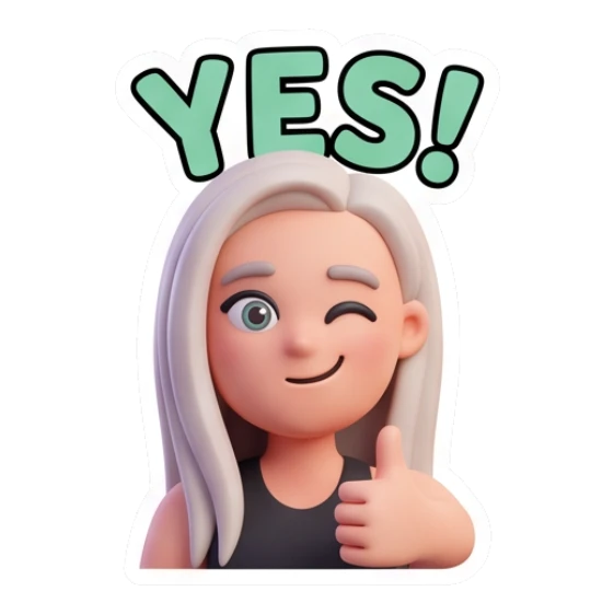 Blonde girl winking and giving a thumbs up. Blonde Girl Daily Vibes sticker for expressive chats and social replies.