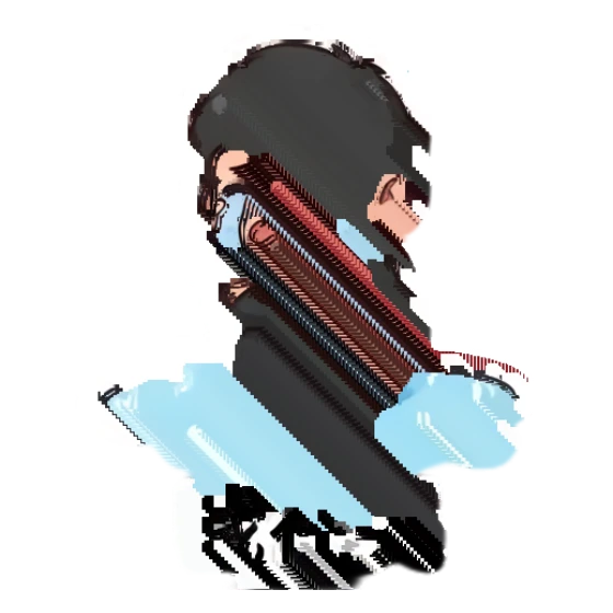 Man sitting on the floor crying, feeling sad and lonely. Office Professional Chibi sticker for expressive chats and social replies.
