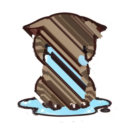 Tabby cat crying while sitting in a puddle of tears Tabby Cat Daily Life sticker for expressive chats and social replies.