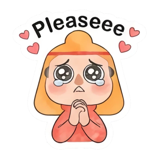 Little monk looking pleading with teary eyes Little Monk Daily Vibes sticker for expressive chats and social replies.