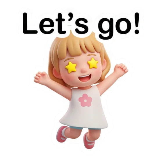 Blonde girl jumping with star-shaped eyes Blonde Girl Daily Vibes sticker for expressive chats and social replies.