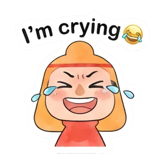 Little monk crying with tears and burger icon Little Monk Daily Vibes sticker for expressive chats and social replies.