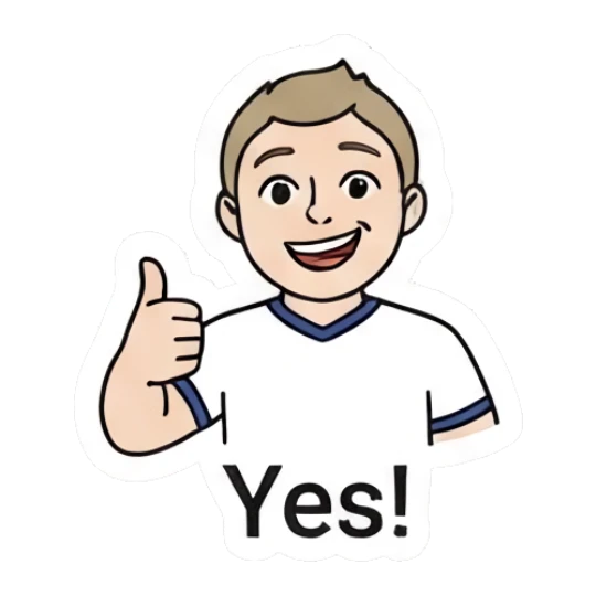 A happy boy giving a thumbs up. Daily Life of a Cartoon Boy sticker for expressive chats and social replies.
