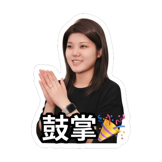Young woman clapping hands in celebration Daily Life of a Young Woman sticker for expressive chats and social replies.