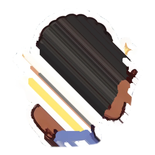 Curly-haired boy posing with a peace sign and sparkling background Cheerful Afro Boy Daily sticker for expressive chats and social replies.