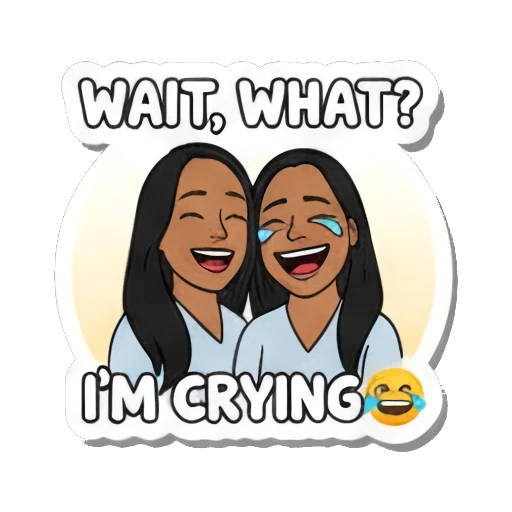 Woman and man laughing together with tears of joy Daily Duo Vibes sticker for expressive chats and social replies.