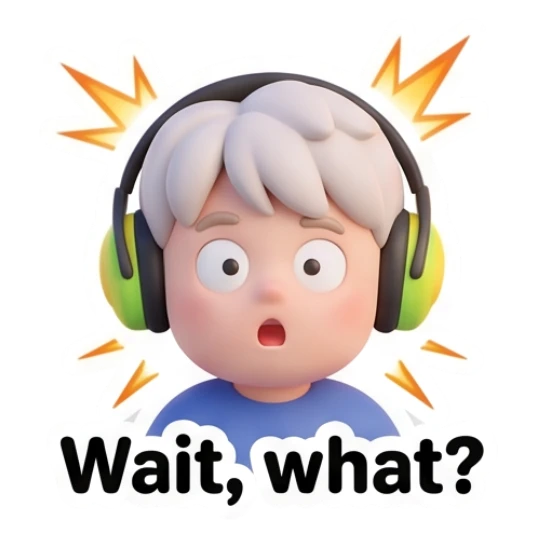 Surprised boy with wide eyes and mouth open saying Wait what Gamer Boy Daily Life sticker for expressive chats and social replies.