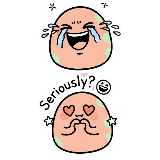 Blob character crying with hands together and 'Crying' text. Doodle Blob Emotions sticker for expressive chats and social replies.