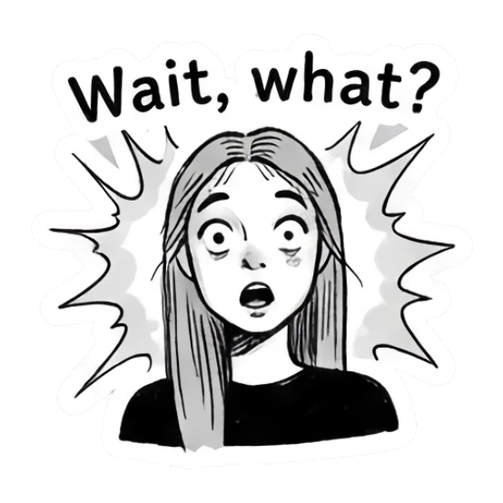 Girl looking shocked with wide eyes and mouth open Doodle Girl Daily Vibes sticker for expressive chats and social replies.
