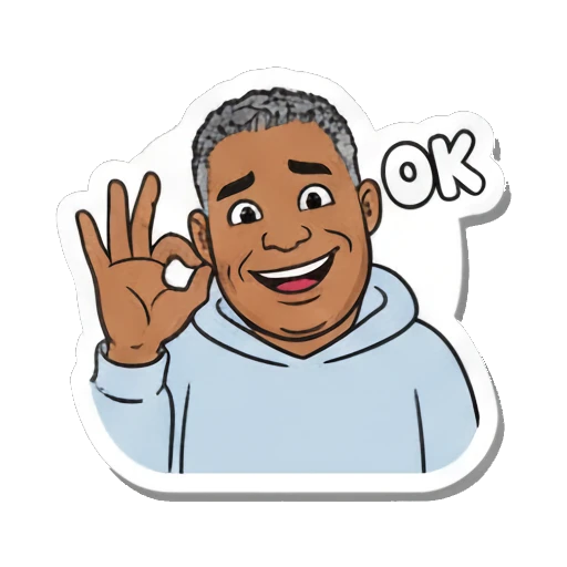 Man making an OK hand gesture with a smile Daily Duo Vibes sticker for expressive chats and social replies.