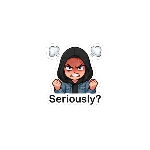 Angry girl with steam coming out of her head and clenched fists Cool Girl Daily Vibes sticker for expressive chats and social replies.