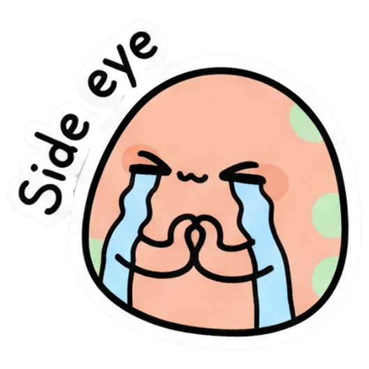Blob character crying tears of joy with 'Crying' text. Doodle Blob Emotions sticker for expressive chats and social replies.